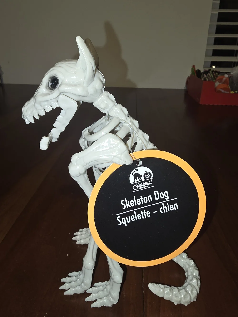 Halloween Skeleton Dog Figurine - White Decorative Pet Skeleton, New with Tags